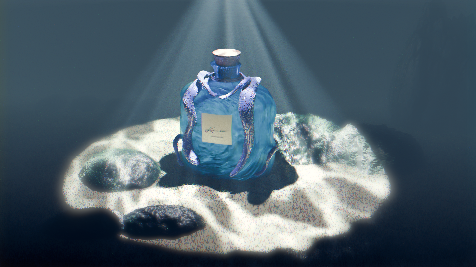 packshot parfum aquatique
